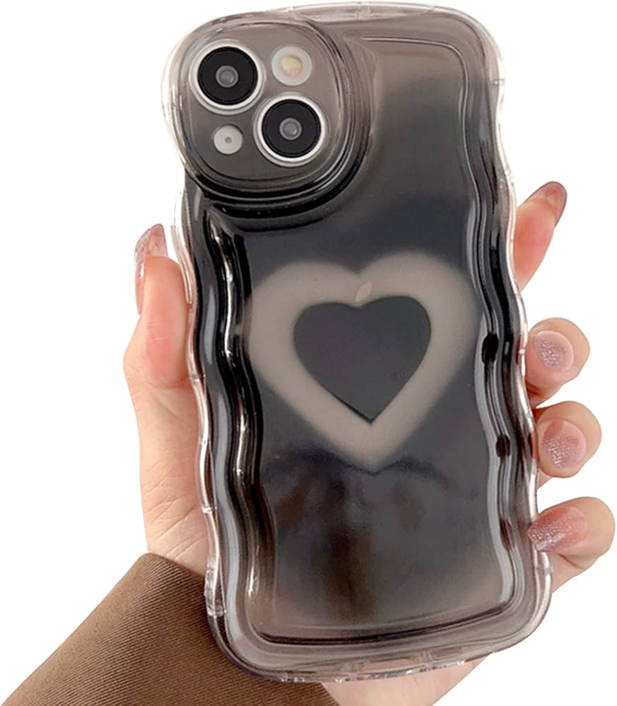 Black Heart Clear iPhone Case-Luxandluxy