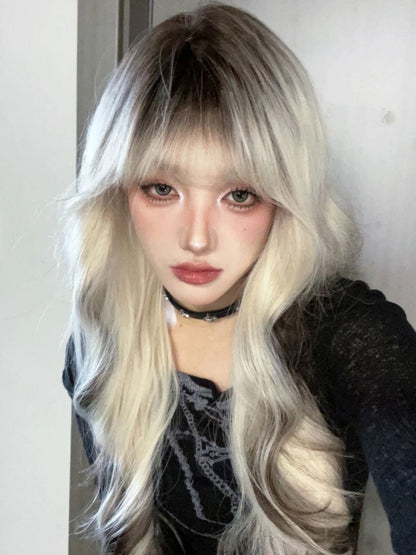 Blonde Bangs Long Wavy Wig-Luxandluxy