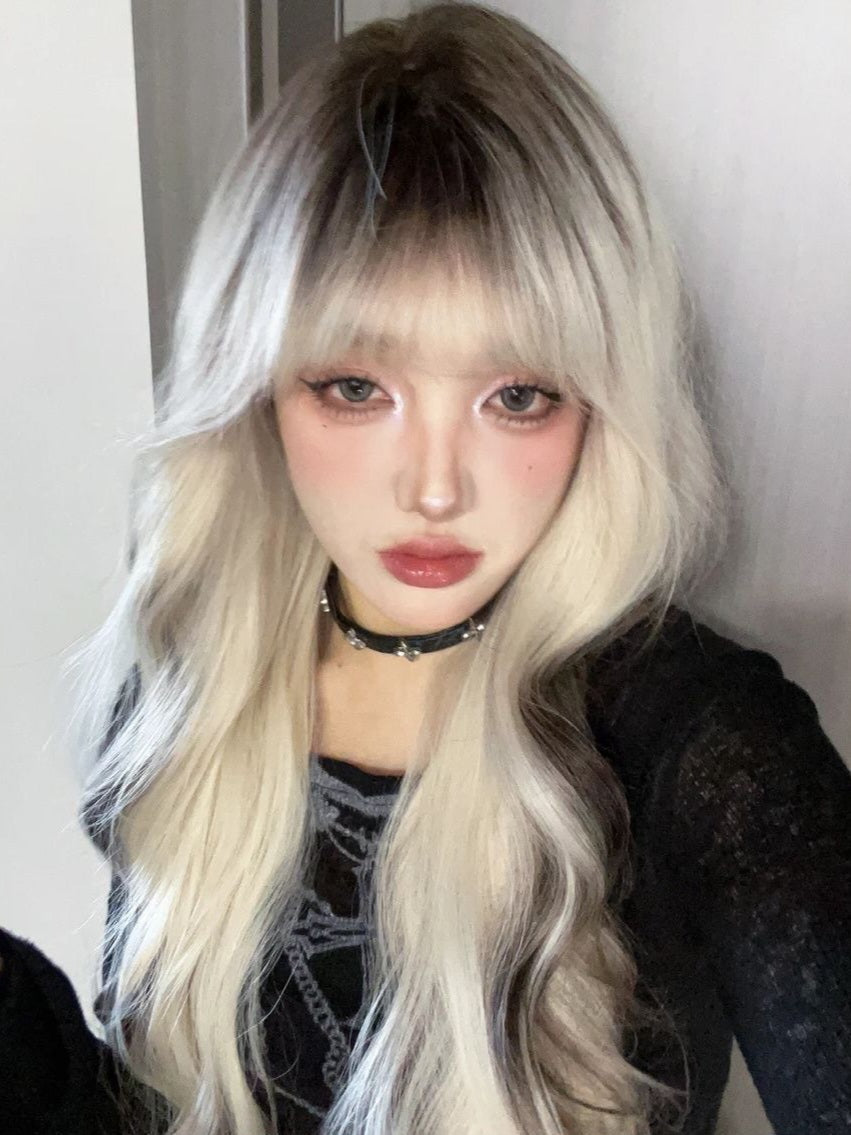 Blonde Bangs Long Wavy Wig-Luxandluxy