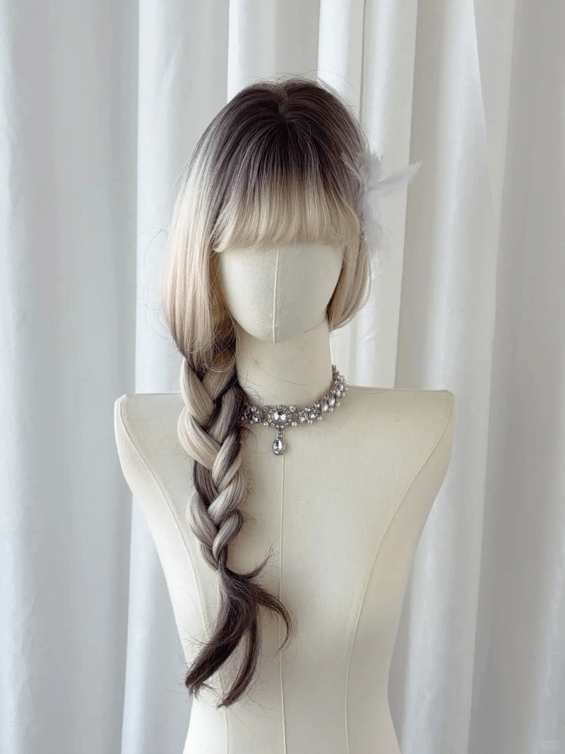 Blonde Bangs Long Wavy Wig-Luxandluxy