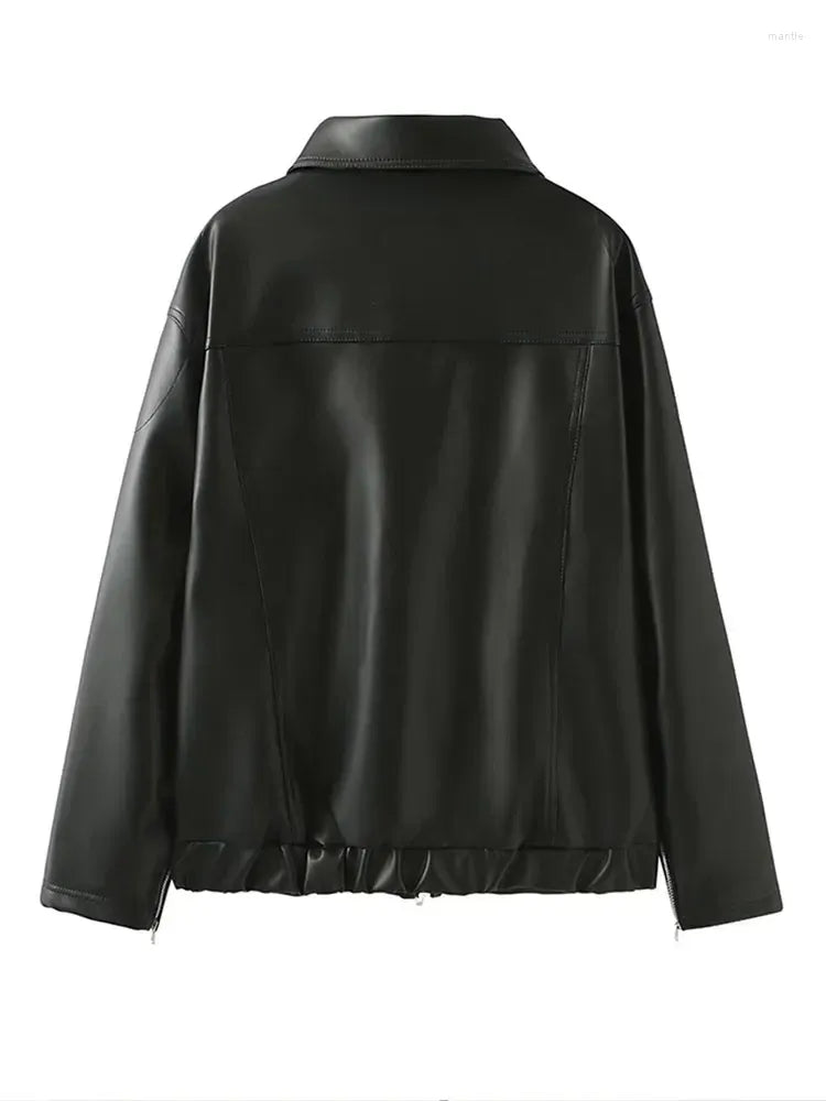 Bow Leather Jacket-Luxandluxy