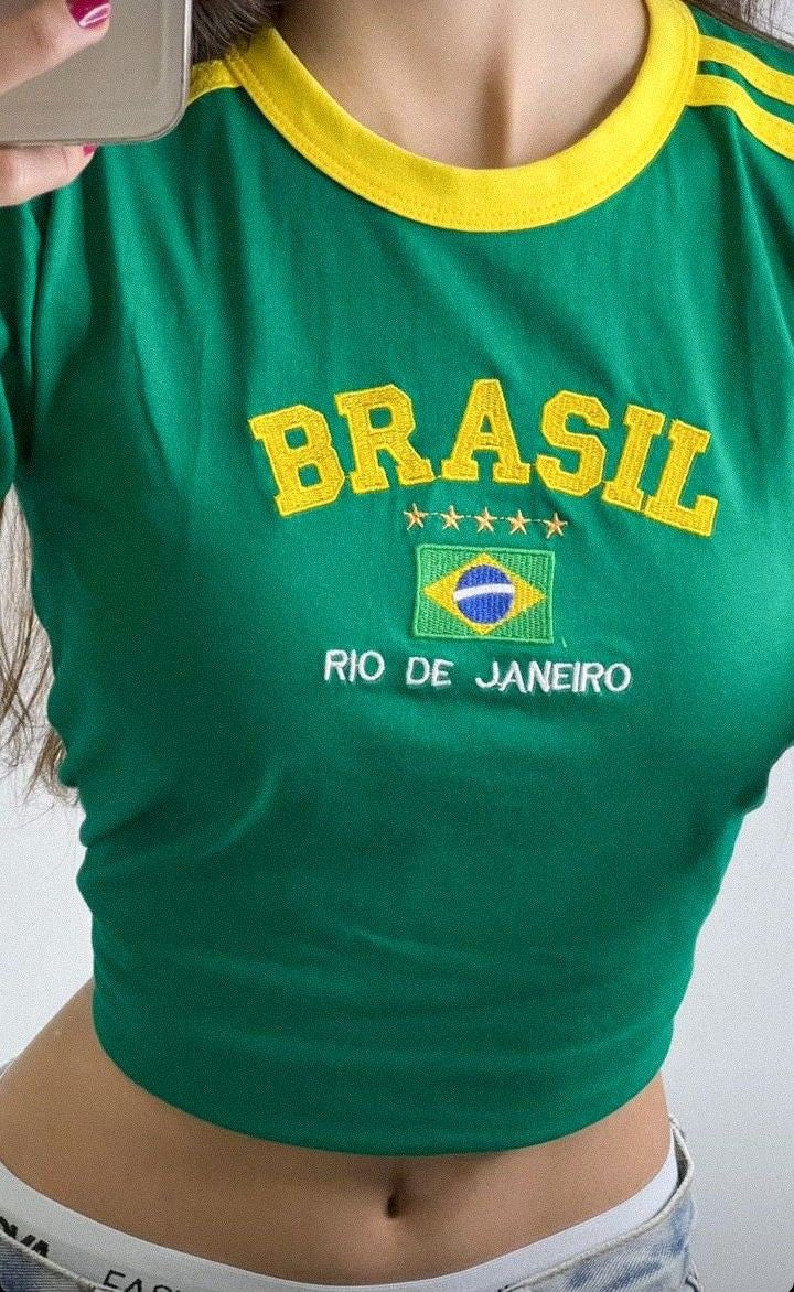 Brazil Rio De Janeiro Crop Top-Luxandluxy