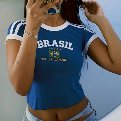 Brazil Rio De Janeiro Crop Top-Luxandluxy