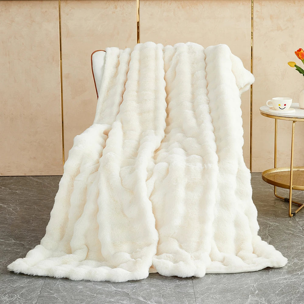 Bubble Fur Bedding Set-Luxandluxy