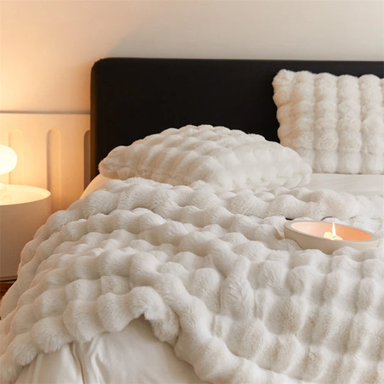 Bubble Fur Bedding Set-Luxandluxy