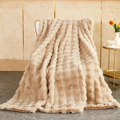 Bubble Fur Bedding Set-Luxandluxy