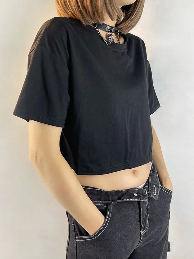 Butterfly Hollow Out Back Crop Top-Luxandluxy