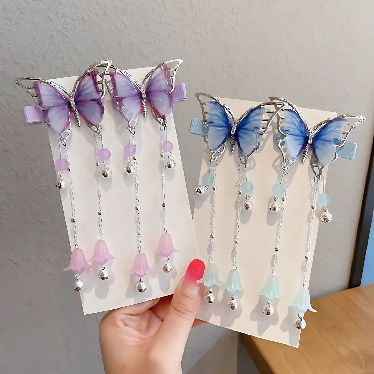 Butterfly Tassel Hair Clips-Luxandluxy