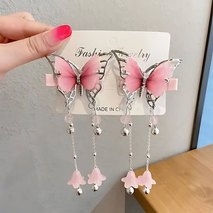 Butterfly Tassel Hair Clips-Luxandluxy