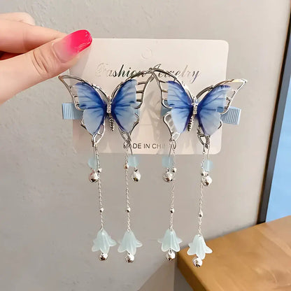 Butterfly Tassel Hair Clips-Luxandluxy