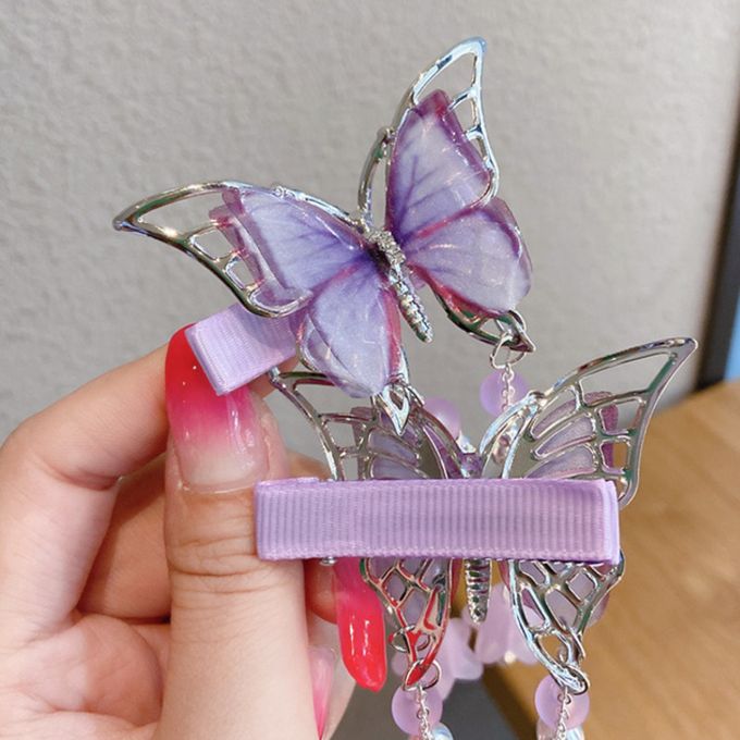 Butterfly Tassel Hair Clips-Luxandluxy