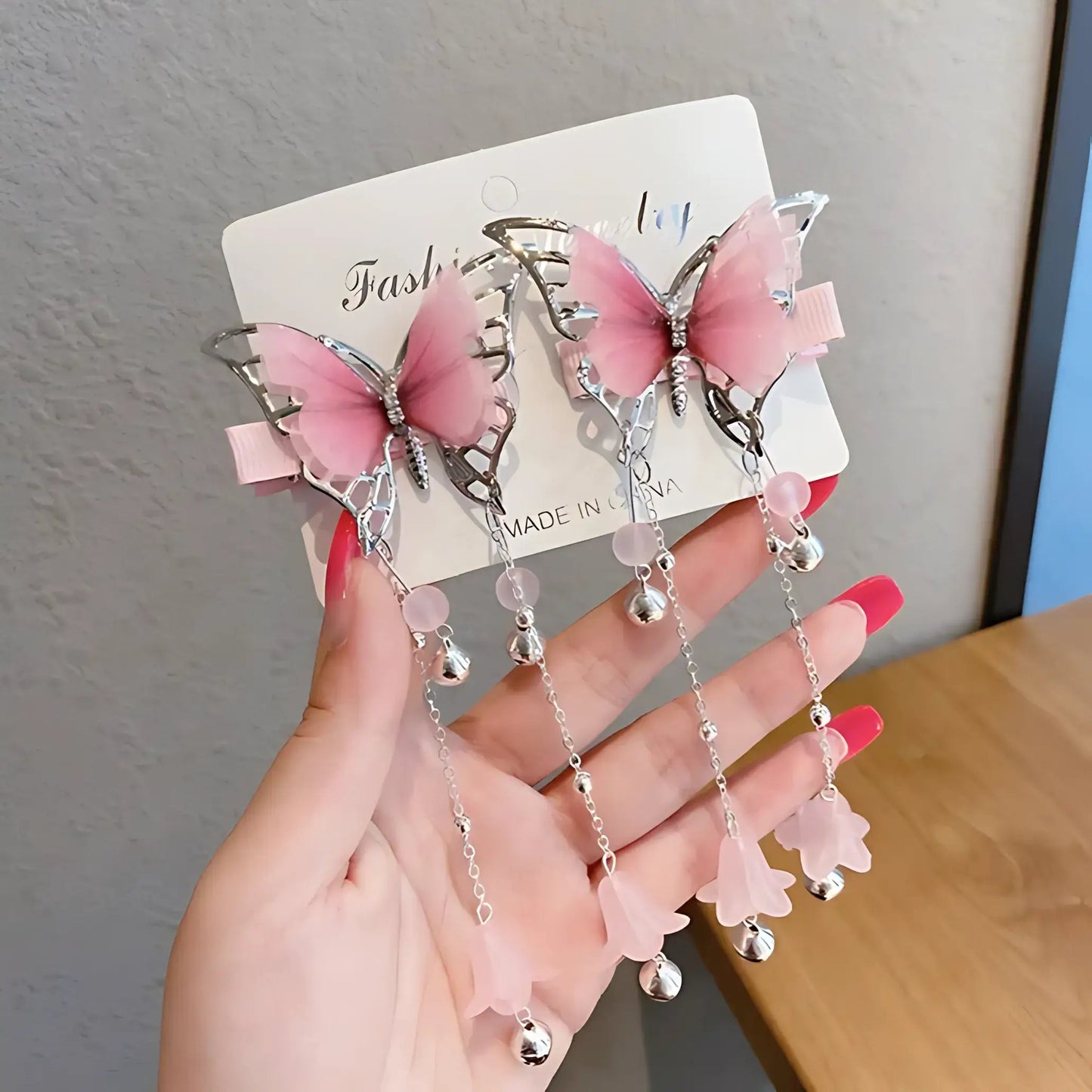 Butterfly Tassel Hair Clips-Luxandluxy