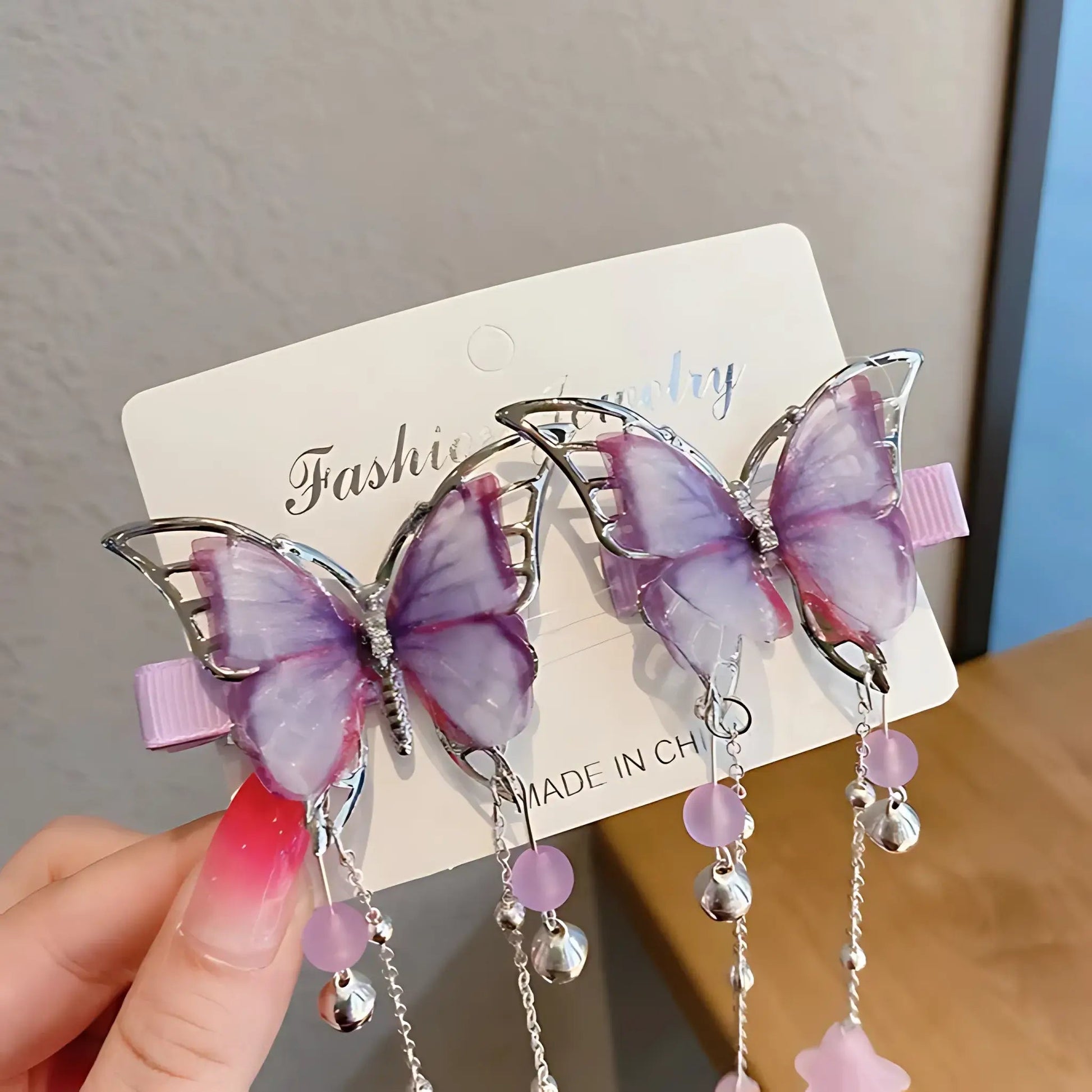 Butterfly Tassel Hair Clips-Luxandluxy