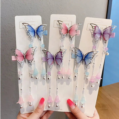 Butterfly Tassel Hair Clips-Luxandluxy