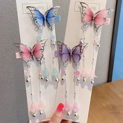 Butterfly Tassel Hair Clips-Luxandluxy