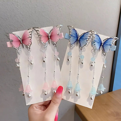 Butterfly Tassel Hair Clips-Luxandluxy