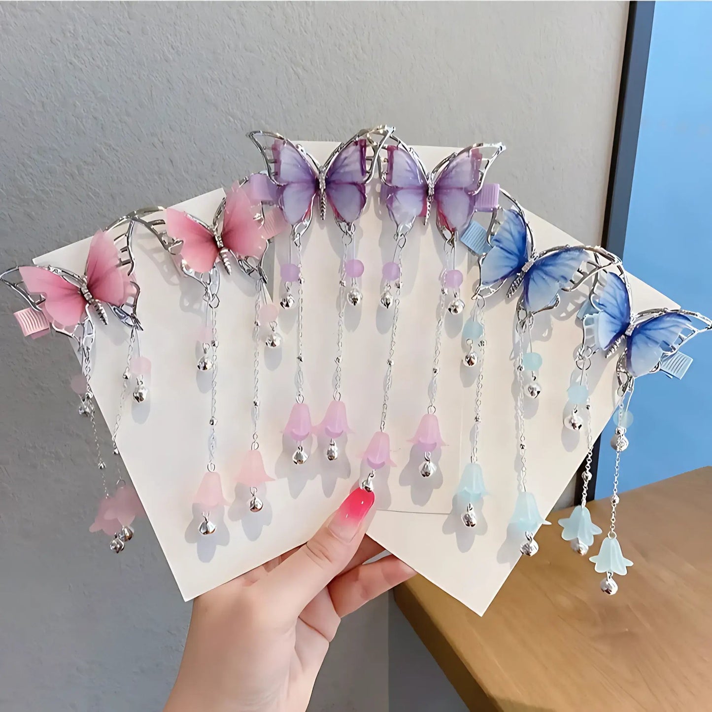 Butterfly Tassel Hair Clips-Luxandluxy