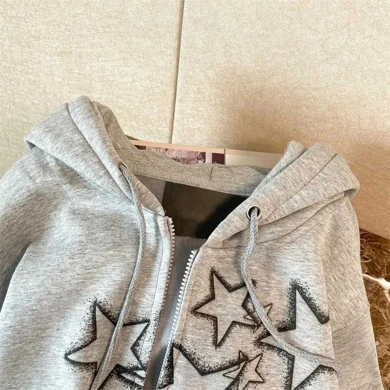 Cascading Stars Zip-up Hoodie-Luxandluxy