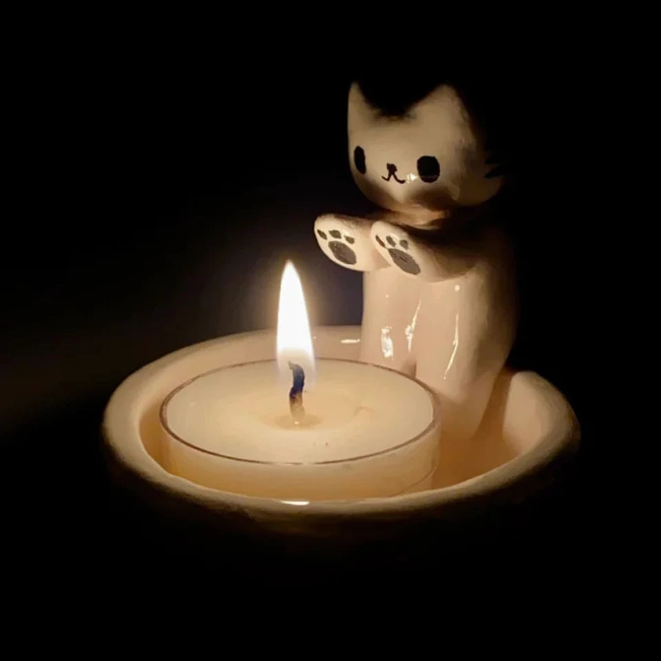 Cat Candle Holder-Luxandluxy