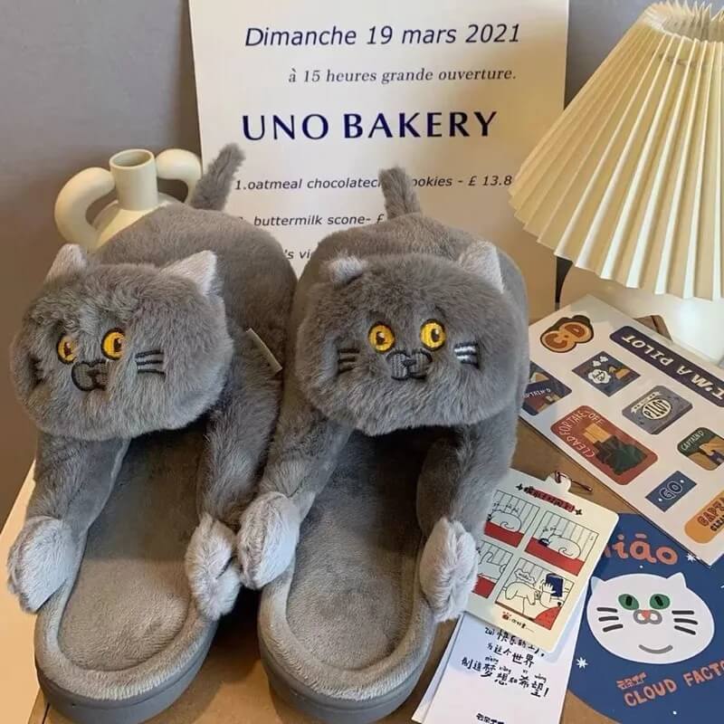 Cozy cat slippers 