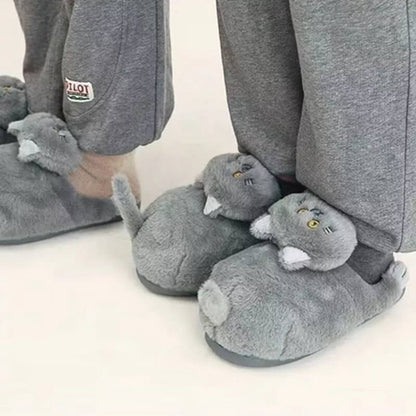 Realistic cat slippers
