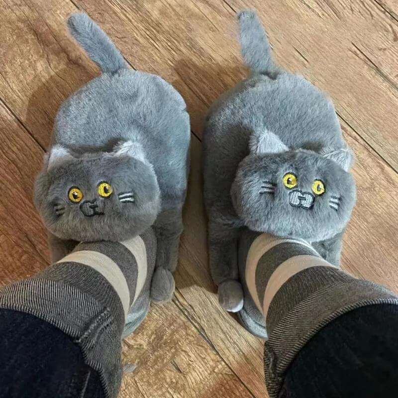 Cat Slippers-Luxandluxy