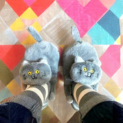 Cat Slippers-Luxandluxy