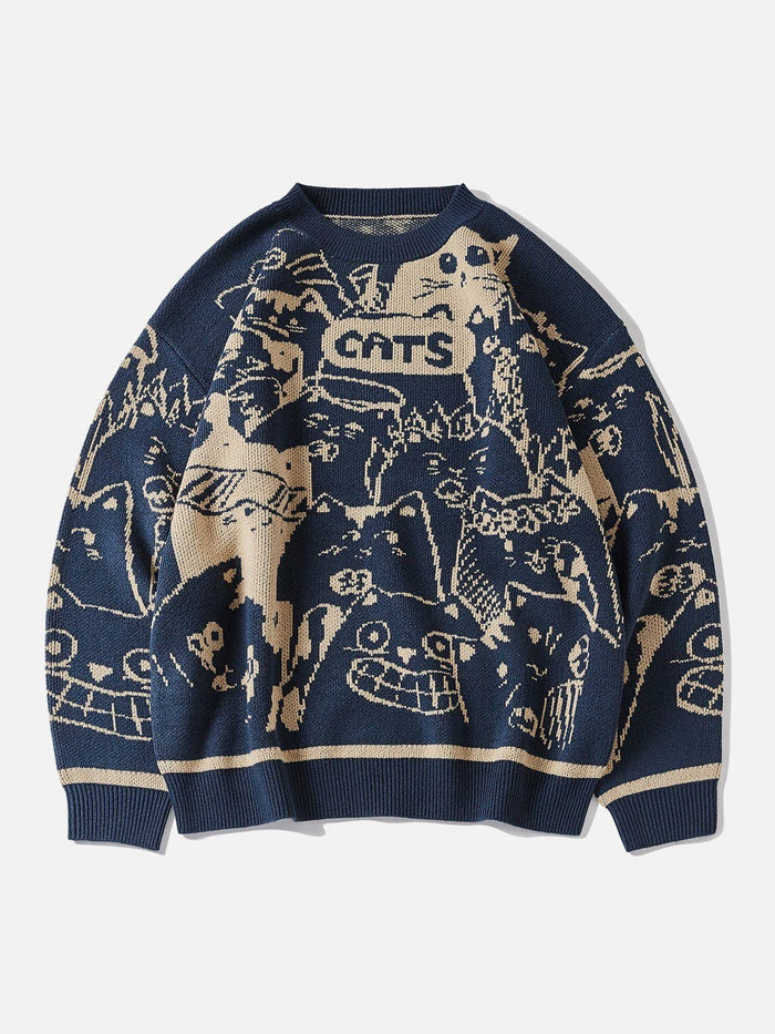 "Cats" Expressions Sweater-Luxandluxy