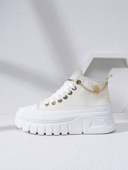 Chain High Top Platform Sneakers-Luxandluxy