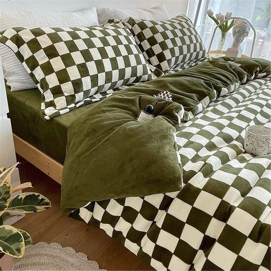 Checkerboard Bedding Set-Luxandluxy