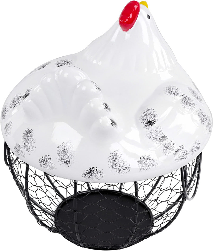 Chicken Ceramic Lid Egg Basket-Luxandluxy