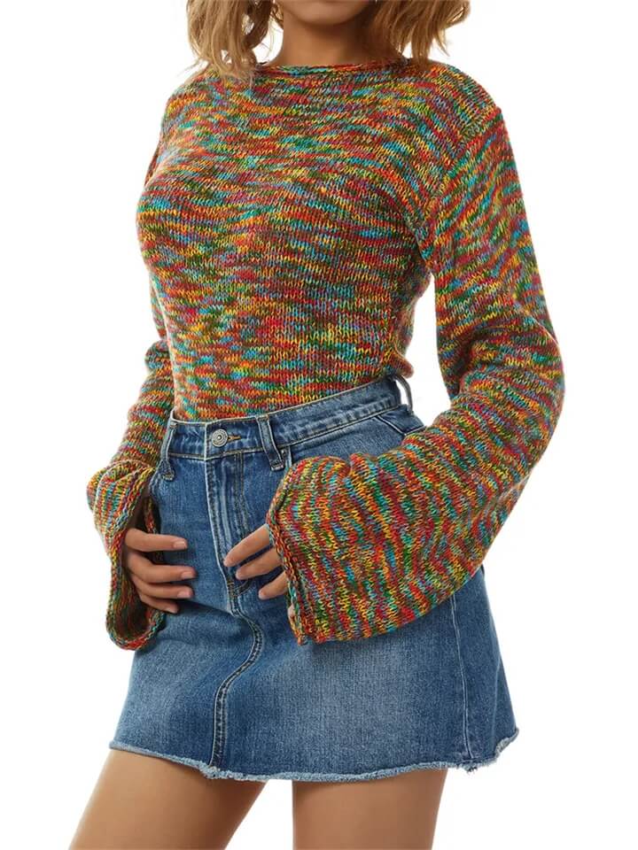 Colorful Knitted Sweaters-Luxandluxy