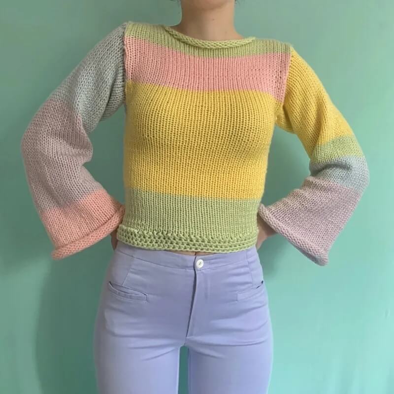 Colorful Knitted Sweaters-Luxandluxy