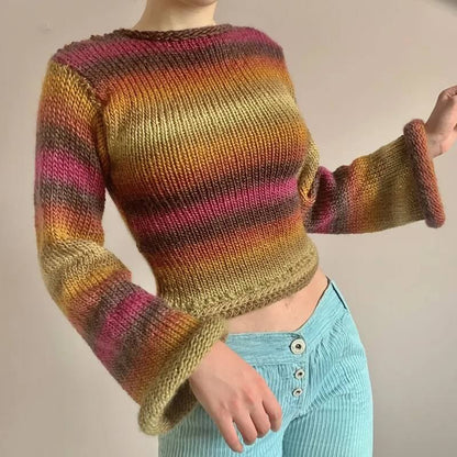 Colorful Knitted Sweaters-Luxandluxy