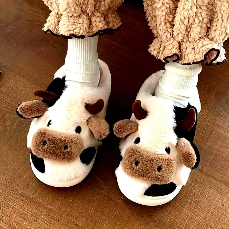 Cow Slippers-Luxandluxy