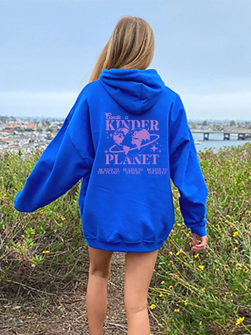 'Create A Kinder Planet' Hoodie-Luxandluxy