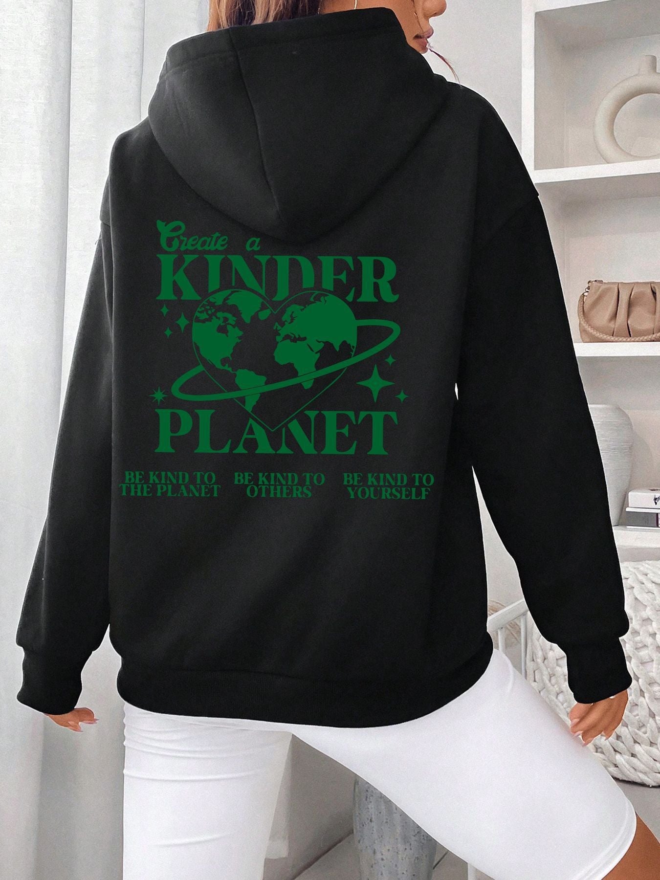 'Create A Kinder Planet' Hoodie-Luxandluxy