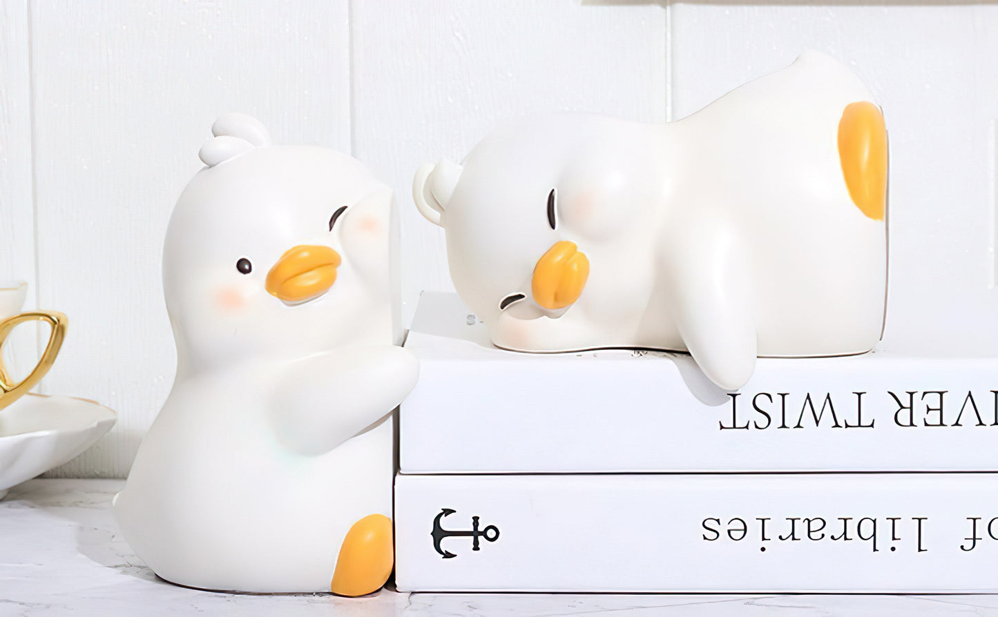 Cute Hug Ducks Bookends-Luxandluxy