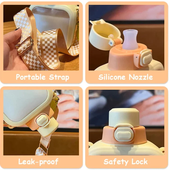 Cute Square Water Bottle-Luxandluxy