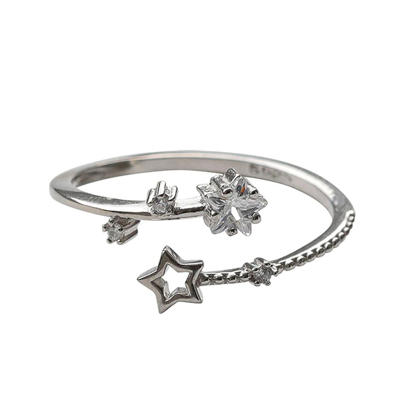 CZ Star Open Ring-Luxandluxy