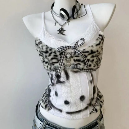 Hello Kitty Leopard Print Lace Cami Top