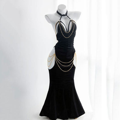 Black Albedo Backless Cosplay Dress