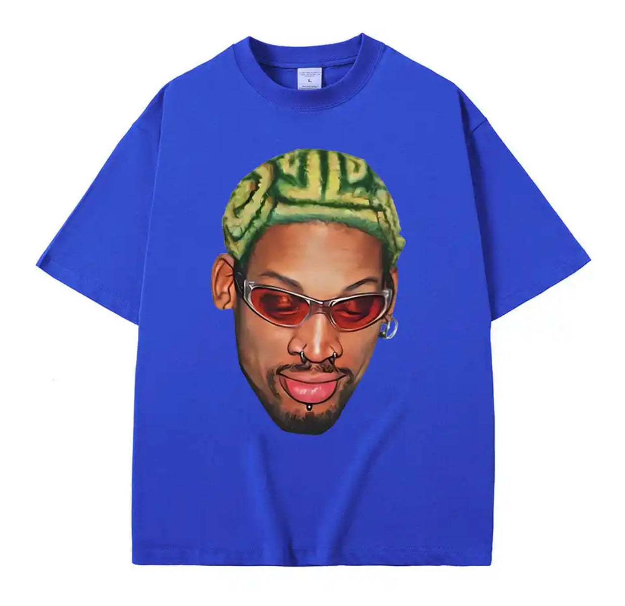 Dennis Rodman Zigzag Hair Print T-Shirt-Luxandluxy