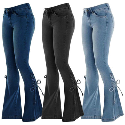 Doo-Wop Cowgirl Lace-up Strap Jeans