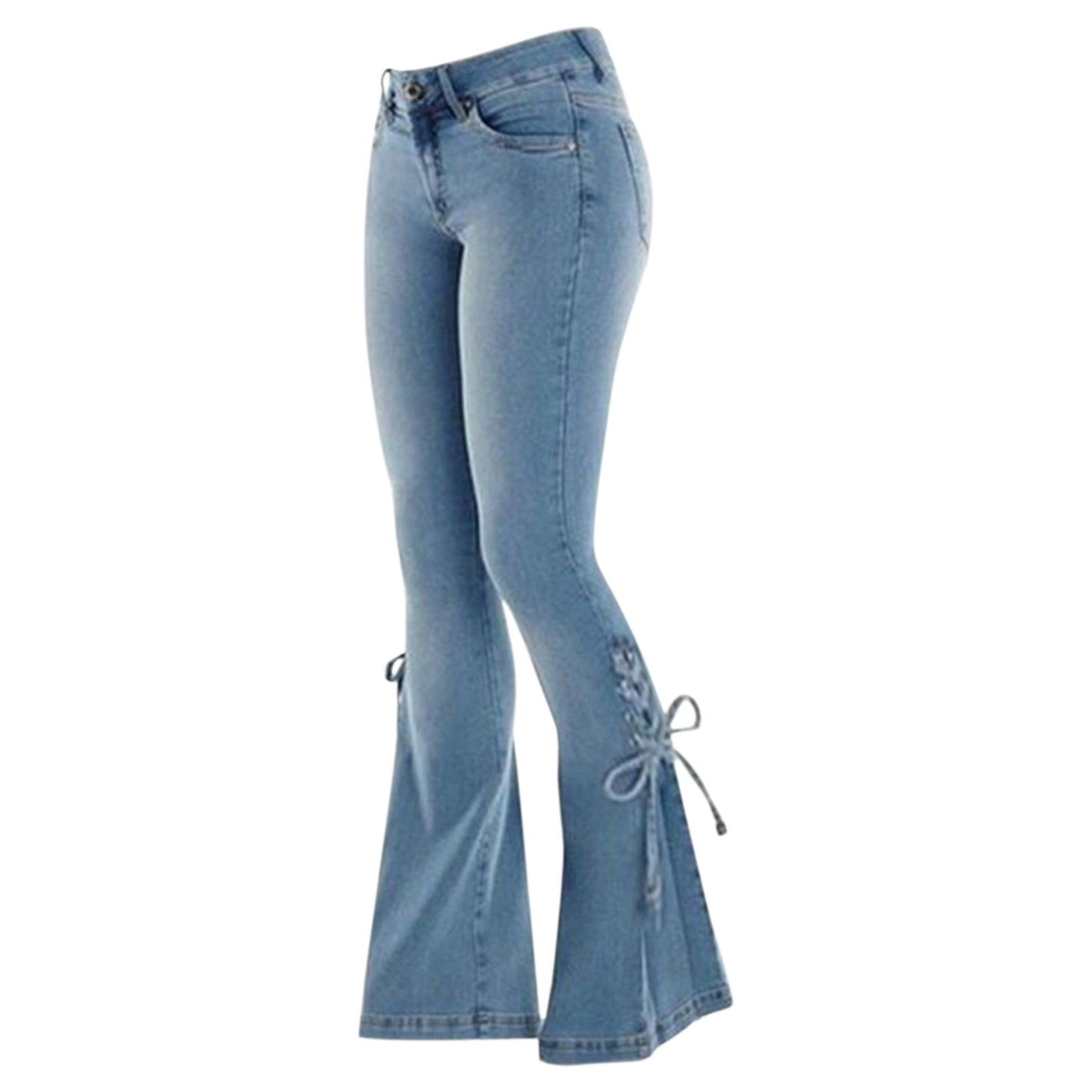 Doo-Wop Cowgirl Lace-up Strap Jeans