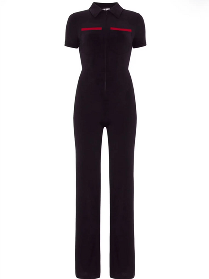 Double-Pocket Bodycon Velvet Jumpsuit-Luxandluxy