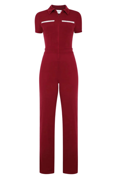 Double-Pocket Bodycon Velvet Jumpsuit-Luxandluxy