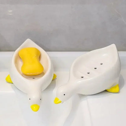 Duck Shaped Self Draining Soap Dish-Luxandluxy