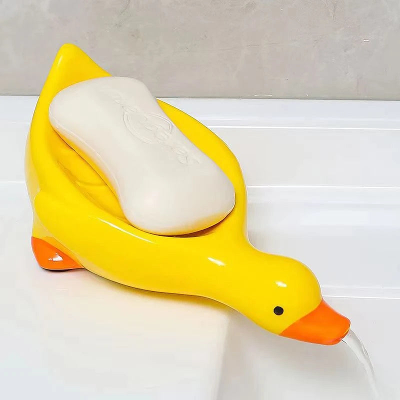 Duck Shaped Self Draining Soap Dish-Luxandluxy