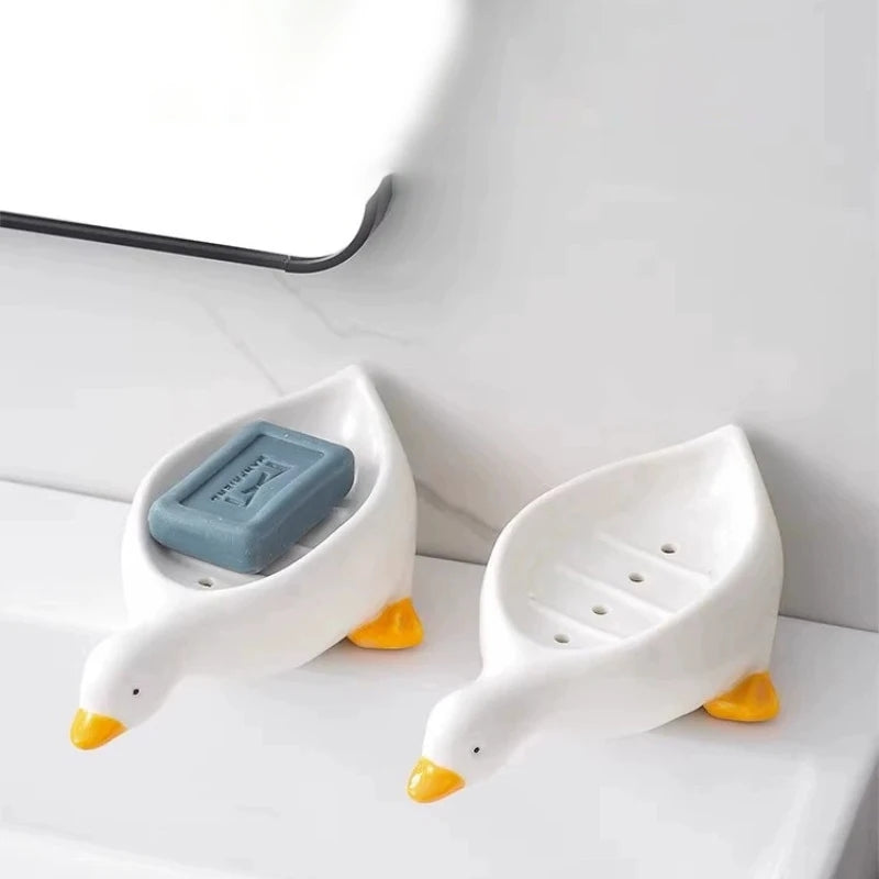 Duck Shaped Self Draining Soap Dish-Luxandluxy